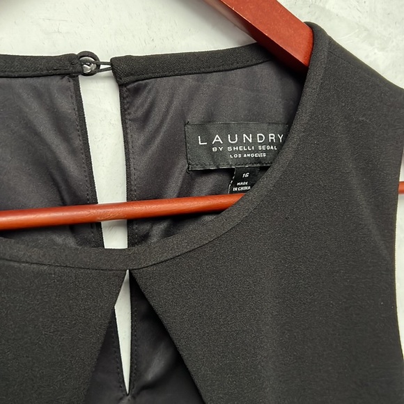 NWT Laundry by Shelli Segal Cutout Black Sheath Dress, Size 16 - Picture 3 of 13